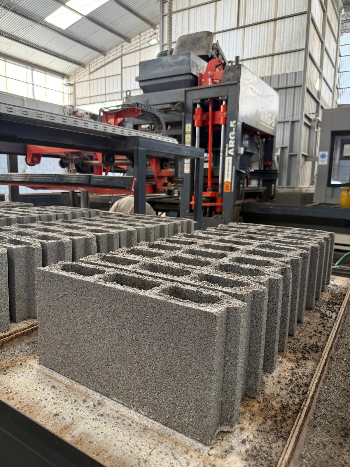 Línea de producción de bloques de hormigón